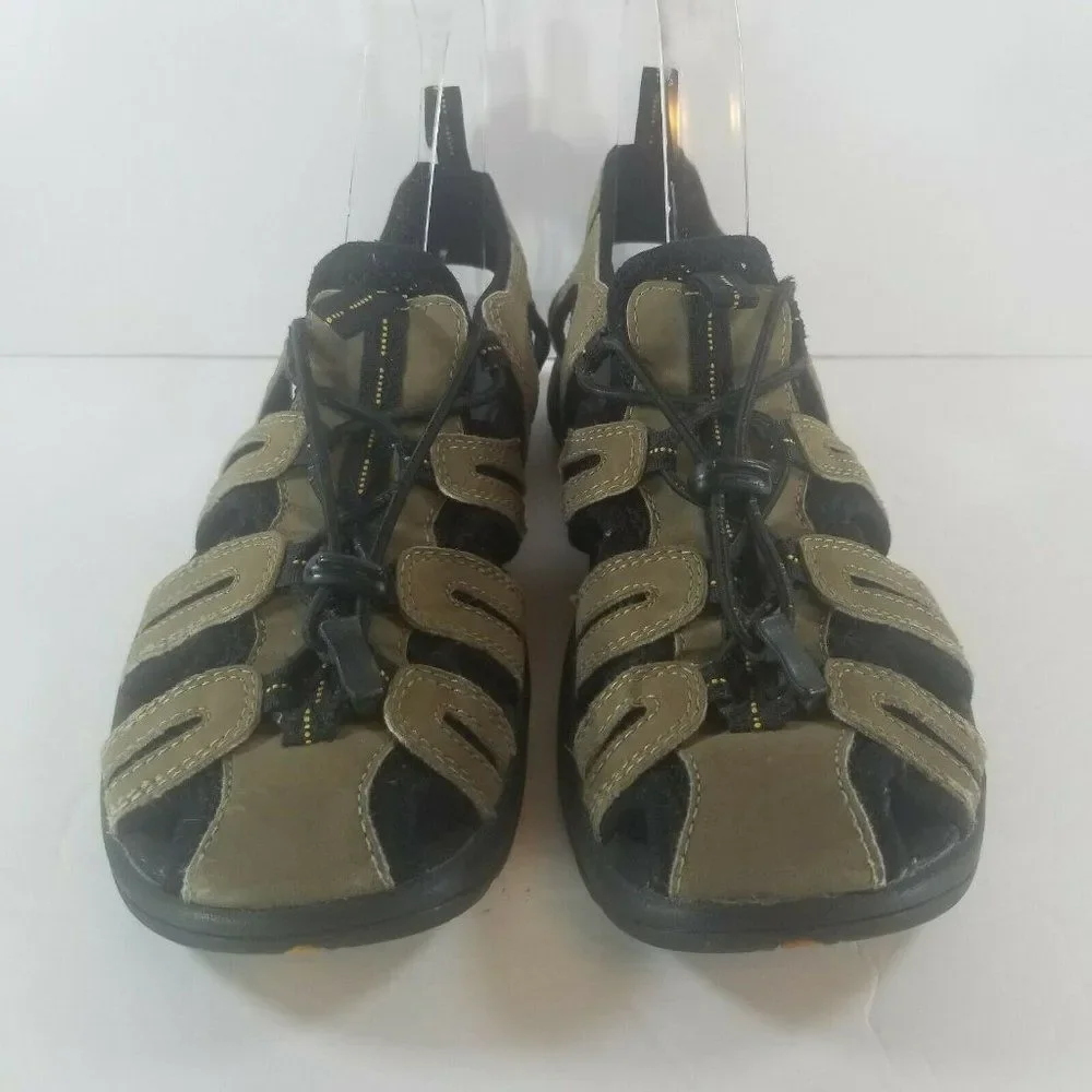 LL BEAN Kids Size 4 Brown Black Water Outdoors Bungie Shoes Sandals